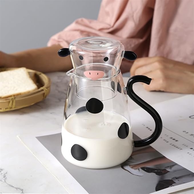 GRFIT Cute Pitcher Glass Mug Set High Temperature Tea Jug Jug Jug Home Decor Coffee Coffee Water Jug