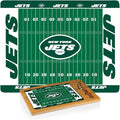 PICNIC TIME NFL Football Field Icon Glass Top Cutting Board & Knife Set, (Parawood & Bamboo)