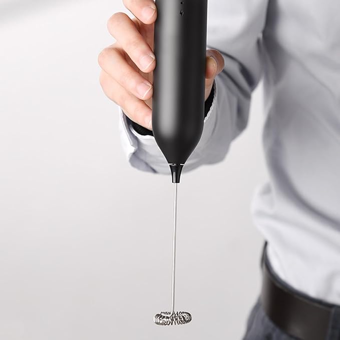 Electric Milk Frother Handheld Whisk Suitable for Coffee and Hot Chocolate with and Ergonomic Grip