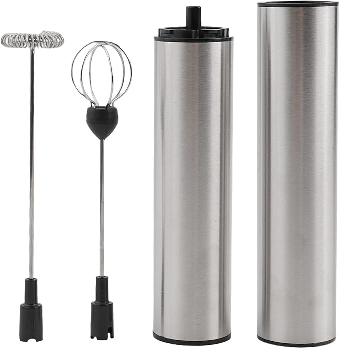 USB Electric Milk Frother Handheld Stainless Steel Foam Maker with Two-Speed 11000/13000RPM Rechargeable 800mAh Battery