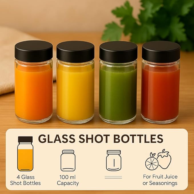 Glass Meal Prep Containers – 12-Piece Set with 8 Airtight Food Storage Boxes & 4 Leakproof Bottles for Sauces, Juices & Snacks – BPA-Free, Stackable, Microwave & Dishwasher Safe Meal Containers