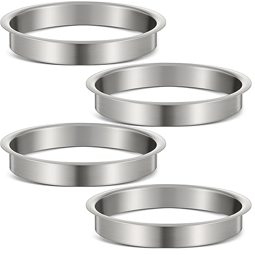 Honeydak 4 Pieces 6" (Nominal) Diameter x 1" Height 304 Polished Stainless Steel 6" x 1" Trash Grommets for Countertop Inserted Trash Kitchen Cabinet Counter Bin, Ease to Install
