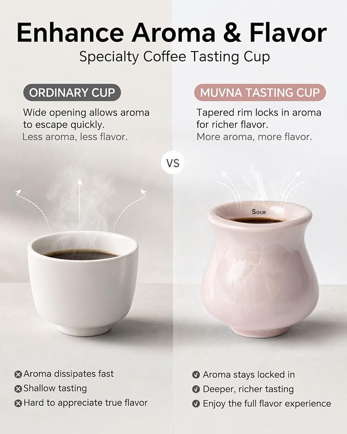 Ceramic Espresso Tasting Cup 4oz Handcrafted Ice Crackle Porcelain Cortado & Macchiato Cup, Asymmetrical Sensory Thick Wall Coffee Mug with Anti-Slip Base, Demitasse Barista Gift, Pink