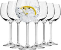 Krosno Gin Balloon & Water Glasses | 6-Piece Set | 16.2 oz | Venezia Collection | Perfect for Home, Restaurants and for Parties and Events | Dishwasher Safe | Lead-Free Crystal Glass