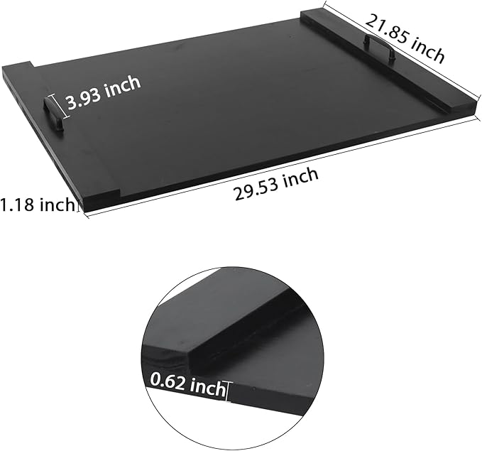 SwallowLiving Wood Noodle Board Stove Cover with Handles, Wooden Stovetop Cover Board for Gas Stove and Electric Stove Top,Kitchen Sink Cover for Counter Space, Cutting Board, Black
