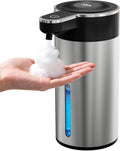 Automatic Foaming Soap Dispenser Touchless, Clog-Free Pump, 0.2s Fast Sensor, USB-C Rechargeable &13.5 oz/400ml Rechargeable, 4 Adjustable Liquid Levels, IPX5 Waterproof,Level Display