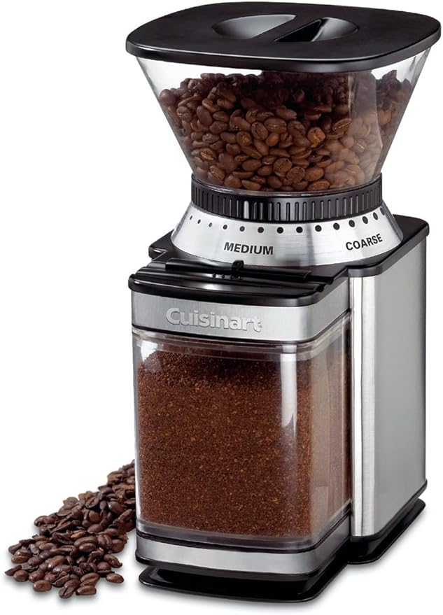 CUISINART Coffee Grinder, Electric Burr One-Touch Automatic Grinder with18-Position Grind Selector & DCG-12BC Grind Central Coffee Grinder, Blade, Silver