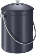 Utopia Kitchen Compost Bin for Kitchen Countertop, 1.3 Gallon Compost Bucket for Kitchen with Lid, Includes 1 Spare Charcoal Filter (Grey)