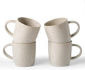 famiware Coffee Mugs Set of 4, Meteor 13 oz Ceramic Mug Cup Set with Handle for Coffee, Tea, Cappuccino, Latte, Milk, Creamy White