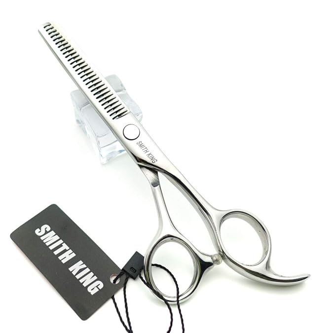5.5 Inches Hair Cutting Scissors Set with Razor Combs Lether Scissors Case,Hair Cutting Shears Hair Thinning Shears for Personal and Professional (Silver)