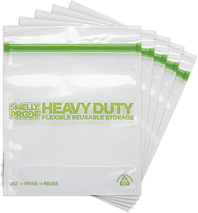 SMELLY PROOF Reusable Clear Odor-Proof Storage Bags - 10-Pack Bundle - Extra Large (12" x 16") & Large (10" x 8.5") - Barrier Technology - Made in the USA