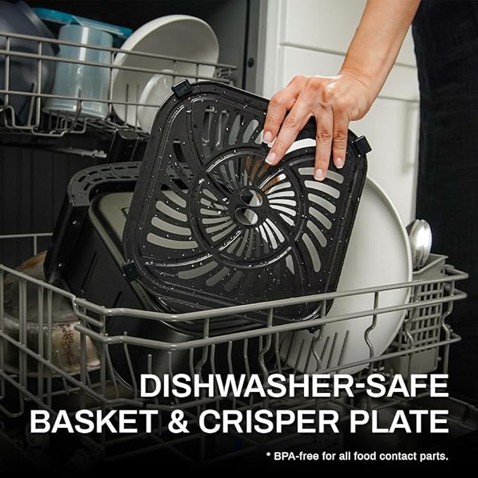 RAMJOY Air Fryer 6.8 Quarts, 10-in-1 Functions, Air Fry, Roast, Bake, Broil, Dehydrate, Large & Compact Air Fryers, Nonstick & Dishwasher-Safe Airfryer Basket, Stainless Steel Air Fryer, Easy to Use