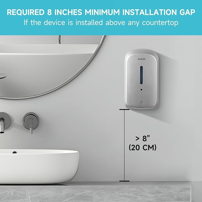 AIKE GentleAir Warm Hand Dryer& Automatic Soap Dispenser, Model AK2637 & AK1226S Silver