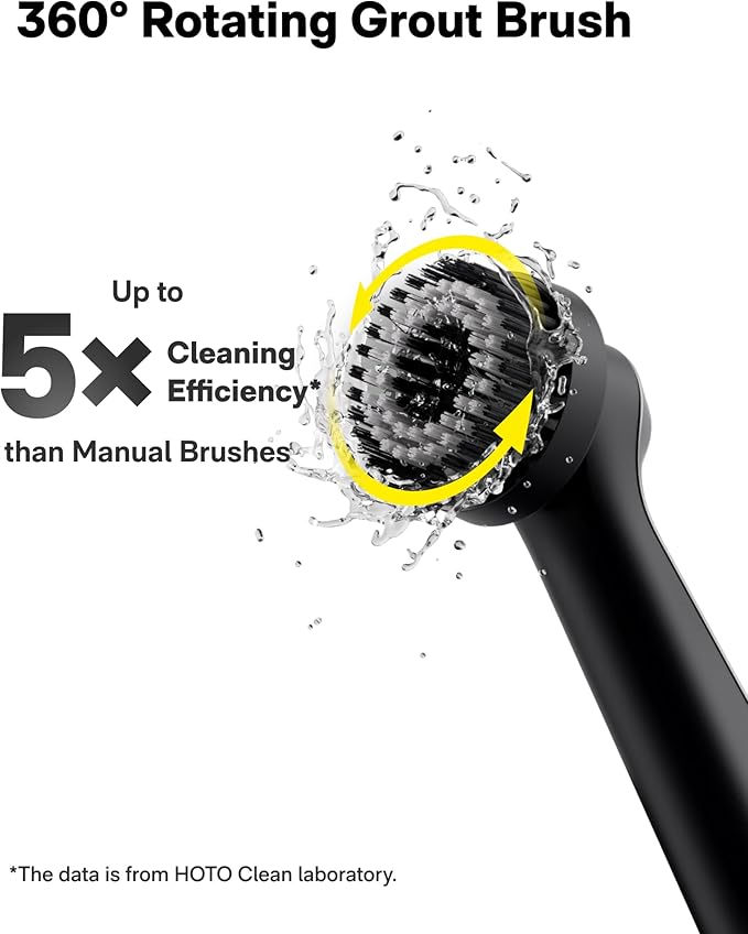 HOTO Wand™ Grout Brush and Cordless Spin Scrubber