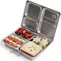 PlanetBox LAUNCH classic stainless steel bento lunch box with 3 compartments for adults and kids