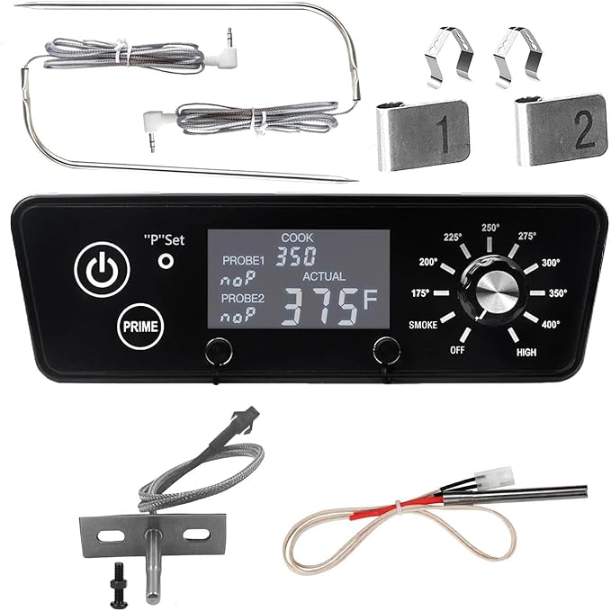 Digital W/LCD Display Control Board Thermostat Kit for Pit Boss Pellet Grill Smoker Austin XL, Replacement Parts Includes Meat Probes,Temp Sensor & Ignition Hot Rod