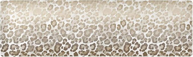 2-in-1 Table Runner Trivet for Hot Dishes Heat Resistant Hot Plate Mat Pad 39x12 Inch Waterproof Table Protector Trivets for Countertop Non Slip Decorative Brown and Beige Leopard Print