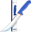 DRAGON RIOT Premium Butcher Breaking Knife 8 Inch, Curved Caving and Slicing Knife in High Carbon Stainless Steel,Razor Sharp Birsket Knives,Cimeter Breaking Blade for Meat Cutting,Ideal Gift for Men