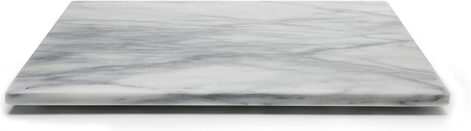 Fox Run Marble Pastry Board, 16" x 20" Natural White Marble Dough Board | Large Marble Board | Baking Essential | Perfect for Dough & Pastries | Marble Charcuterie Board | Naturally Cool & Nonstick