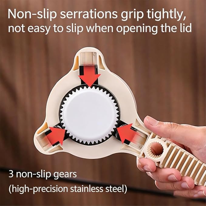 4-In-1 Multi-Purpose Strain-Free Opener, Jar Opener for Weak Hands, Adjustable Stainless Steel Jar Opener Gripper with Bottle Cap Opener for Jars, Bottles and Ring-Pull Cans (2pcs)