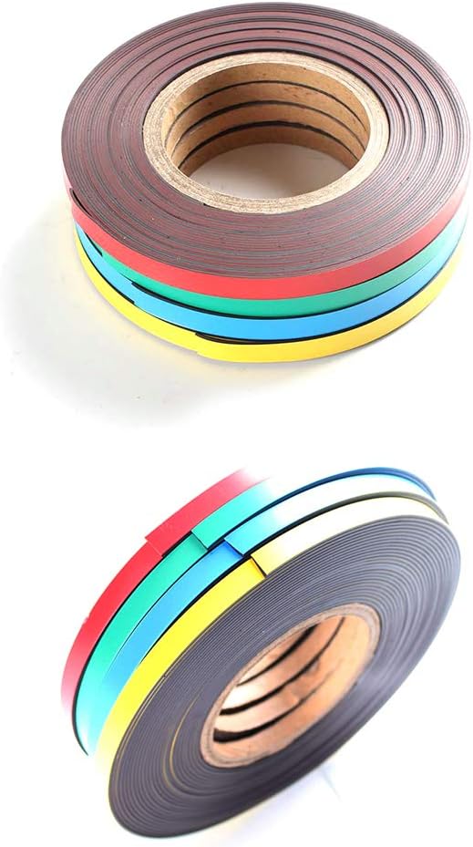 Magnetic Tape Roll Colored Thin Strips - Dry Erase Magnet Whiteboard Graphic Art Tape/ 10mm 33ft Grid Marking Line Magnet Tape(Black)