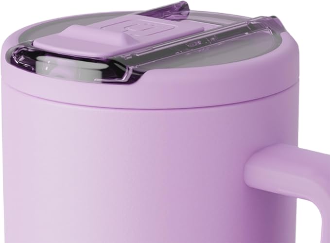 BrüMate Era Flip 40oz Tumbler with 100% Leakproof Covered Straw Lid | Hygienic Covered Straw | Insulated Stainless Steel Water Bottle with Handle | Cup Holder Friendly | BPA-Free (Lavender)