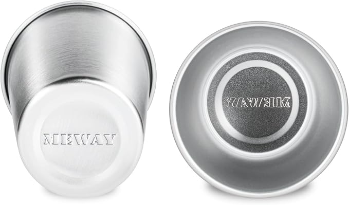 MEWAY Premium Stainless Steel Cups 16 oz Pint Cup Tumbler (12 Pack) - Premium Metal Cups - Stackable Durable Cup，Chilling Beer Glasses, for Travel, Outdoor, Camping, Everyday