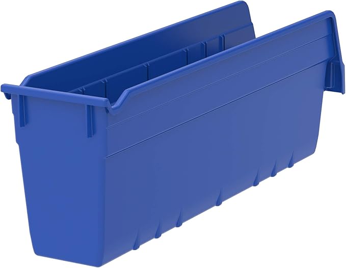 Akro-Mils Shelfmax Bins - 4-1/8"Wx17-5/8 Dx6 H - Blue - Blue - Lot of 8