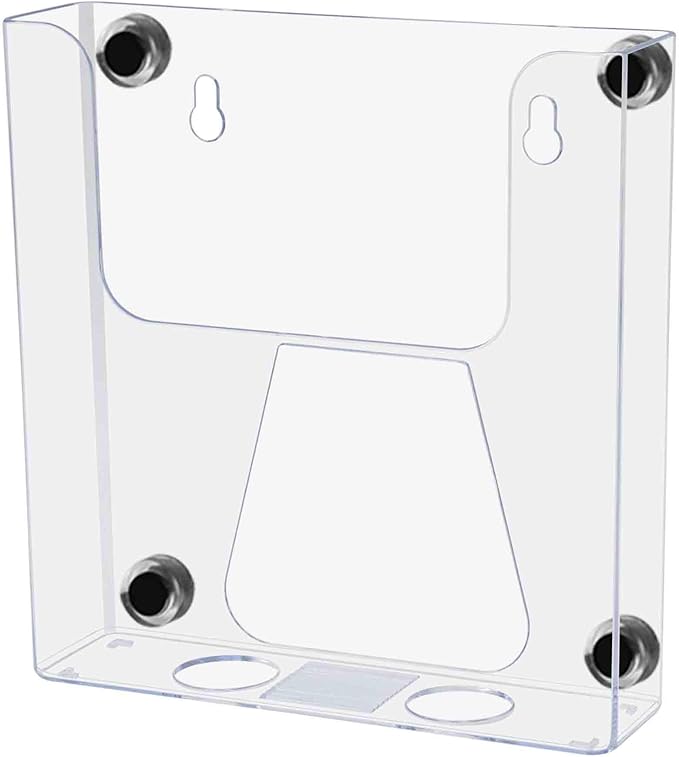 Marketing Holders 12 Pack Magnetic Brochure Holder for 6 Inch Booklets Clear Plastic Metal Surface Mount Printed Literature or Menus Organizer for Medical Offices and Theme Parks