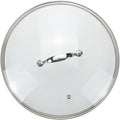 12 Inch Clear Glass Pot Lid for Frying Pan Replacement Cover Can Withstand 356°F (180℃) with Stainless Steel Arch Bridge Handle,Bright Silver