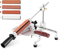 Fixed Angle Knife Sharpening System Professional Knife Sharpener with 4 Whetstones 360° Flipping Design Precision Adjustment Guided Knife Sharpener with 3 Clamps for All Types of Knives and Tools