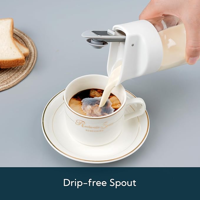 KITCHENDAO Glass Creamer and Precision Pour Glass Oil Dispenser 2-Piece Set