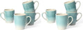 famiware Coffee Mugs Set, 13 oz Mug Set of 4, Stoneware Cups for Latte, Hot Tea, Mocha, Cocoa, Cappuccino, Microwave and Dishwasher Safe, Glacier Series, Aqua (Pack of 2)