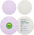 Larder & Vine Silicone Trivets for Hot Pots and Pans | Set of 4 Round Hot Pads for Kitchen | 7” & 9” Trivets for Hot Dishes | Heat-Resistant Silicone Mats for Kitchen Counter | Lavender/French Gray