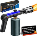 Powerful Propane Torch with One-Touch Max Fire, Adjustable Kitchen Torch with Safety Lock, Flamethrower, Blow Torch Gun for Grill, BBQ, Sous Vide, Campfire Starter (Tank Not Included)