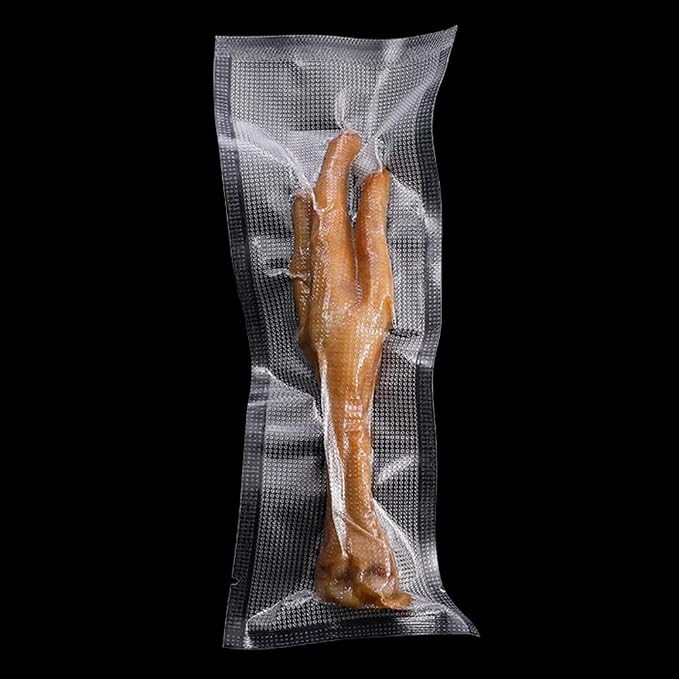 Clear Vacuum Bags for Food Saver Flat Open Top Embossed Vacuum Sealer Bag Food Storage Packaging Pouch with Tear Notch (100, 2.36x9.84 inch)
