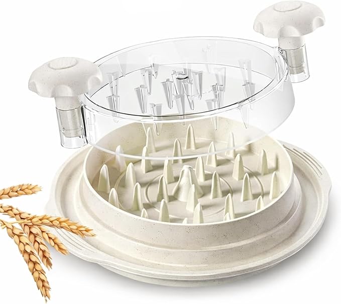 Premium Manual Food Shredder, Chicken Crusher Tool, Large Standard Size, PowerPull Chicken Grinder – Easy-Twist Meat Shredder for Chicken, Pork & Beef KitchenPro Chicken Shredder Tool, White