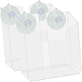 Marketing Holders 2 Pack Suction Cup Brochure Holder for 4" Wide Postcards Clear Acrylic Glass Wall or Window Mount Literature Display for Reception Areas Schools and Libraries