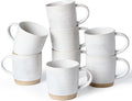 famiware Coffee Mugs Set of 8, 13 oz Mug Set, Ceramic Cup Set with Handle for Coffee, Tea, Cocoa, Milk, Constellation Series, White
