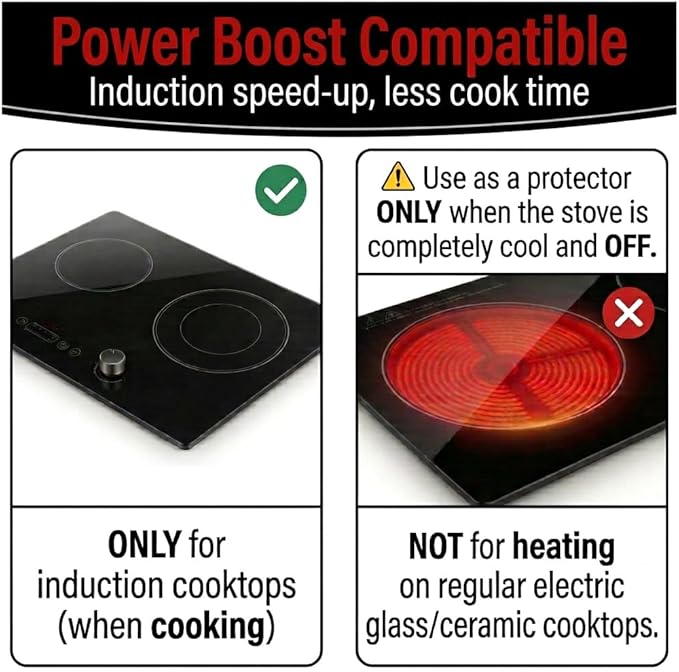 Large Newly-Enhanced Silicone Induction Cooktop Protector Cover Stove Mat 21.2"x35.4" (Magnetic) | 300°C (572°F) Heat-Resistant | Power Boost Compatible | Prevents Pot Sliding & Scratches,Black_Gold1