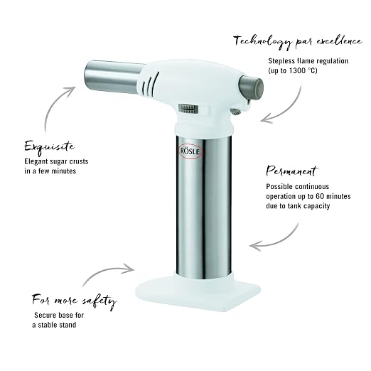 Rösle 12844 Crème Brulee Butane/Propane Adjustable Kitchen Cooking Torch 6.5 in.