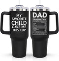 LHSCVUFASC Birthday Gifts for Dad from Daughter, Son, Kids - Father's Day Christmas Gift for Him, New Papa Daddy Stepdad Father Husband Gift- 40oz Stainless Steel Tumbler with Lid and Straw