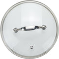 8 Inch Clear Glass Pot Lid for Frying Pan Replacement Cover Can Withstand 356°F (180℃) with Stainless Steel Arch Bridge Handle,Bright Silver
