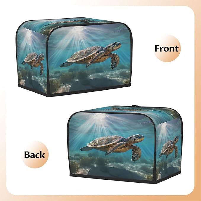 Sea Turtle Petrel Sunshine 4 Slice Toaster Cover Dust And Fingerprint Bread Maker Cover Bakeware Protector Washable Appliance Covers Kitchen Accessories For Home Kitchen Women Gift