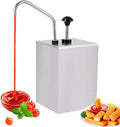 Stainless Steel Sauce Dispenser Pump Condiment Pump Dispenser 3.7Quart Condiment Pump Station for Ketchup Dressing Syrup
