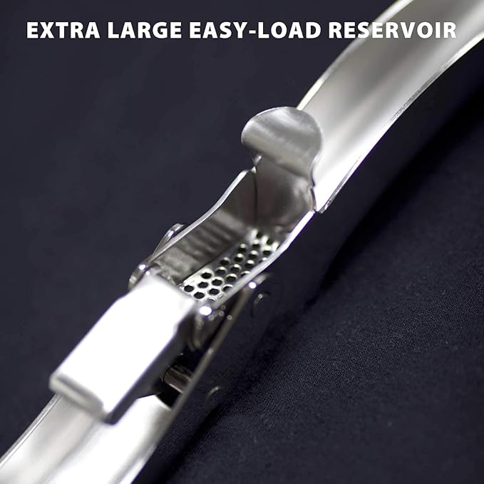 Premium Garlic Press Stainless Steel – Heavy Duty Crusher, Easy Clean, Dishwasher Safe, Includes Brush