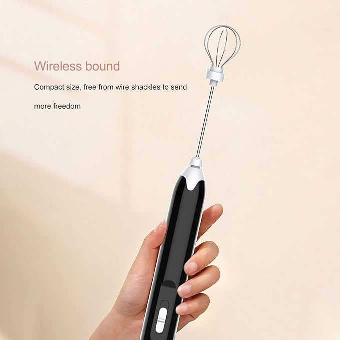 Electric Milk Frother, Handheld Milk Steaming Frother, Rechargeable Egg Beater, Foam Maker for Coffee Cappuccino Latte Matcha Milk