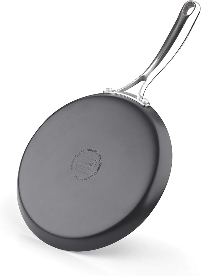 Cooks Standard Nonstick Hard Anodized 9.5-inch 24cm Crepe Griddle Pan, Black