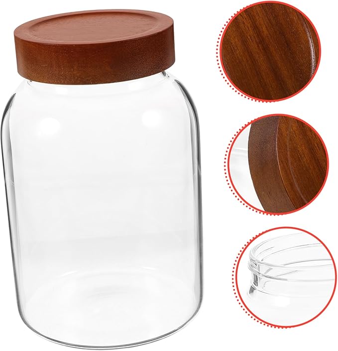 Borosilicate Glass Storage Jar Meal Prep Jars Sealed Lids for Coffee Tea Sugar