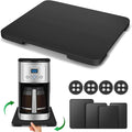 Appliance Slider 360° Rolling Tray for Coffee Maker Bamboo Coffee Pot Slider Tray Countertop Rotation Sliding Tray with Wheels, Small Appliances Mat Black (Small 11.8" × 9.8" × 0.6")